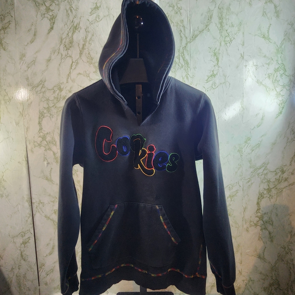 Cookies Black Hoodie with Chenille Applique Logo